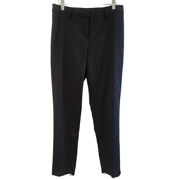 Alberto Makali Womens Black Textured Checkered Pants Size 8 Silk Blend Slim Fit - Picture 3 of 15
